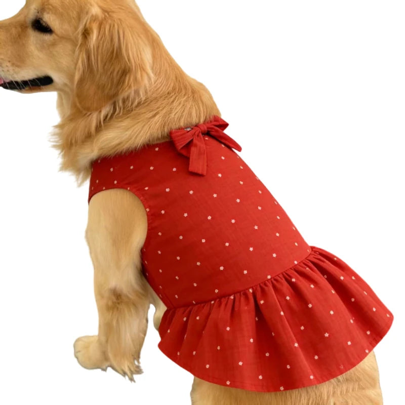 Summer Dog Dress - Lightweight Printed Apparel for Large Breeds