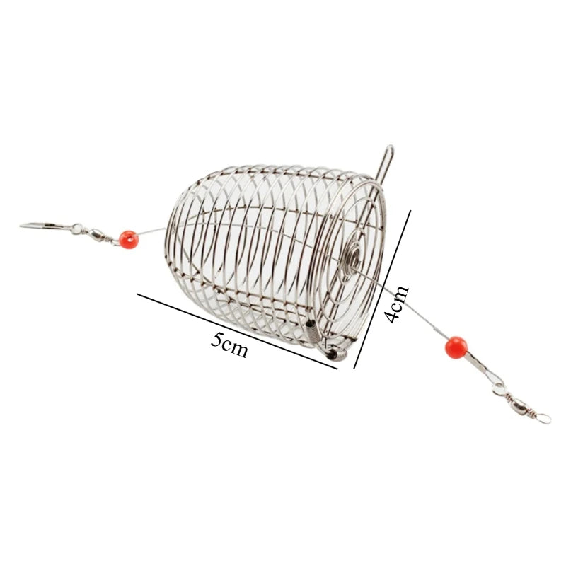 Bol pour nourrir les crevettes en acier inoxydable avec un filet et une tube de distribution