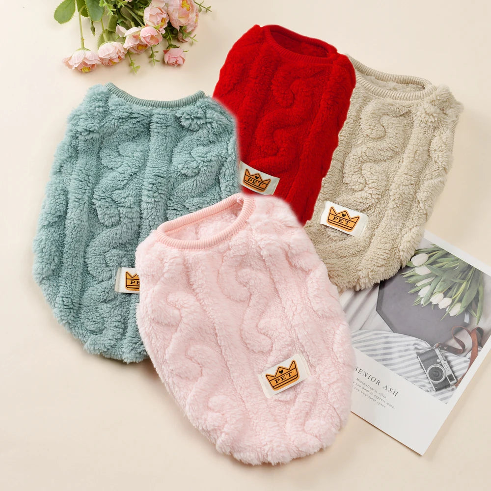 Cozy Fleece Dog Sweater for Small & Medium Breeds