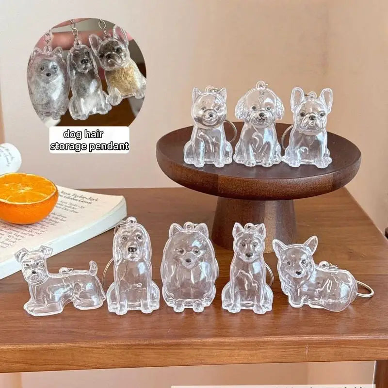 Pet Hair Keepsake Keychain with Transparent Capsule