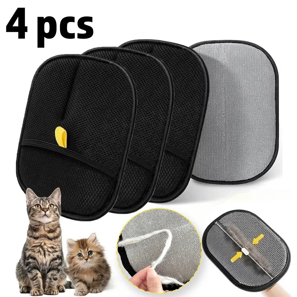 Pet Grooming Gloves - Double-Sided Hair Removal Mitt for Cats and Dogs
