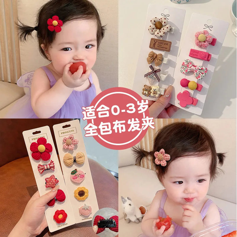 Adorable Flower Snap Clips for Baby Girls (Set of 6)