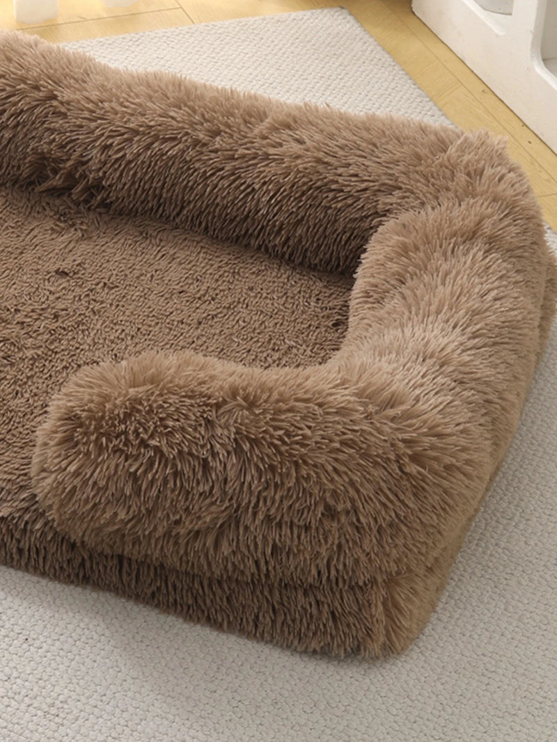 Cama de Plush Ortopédica para Perros con Borde
