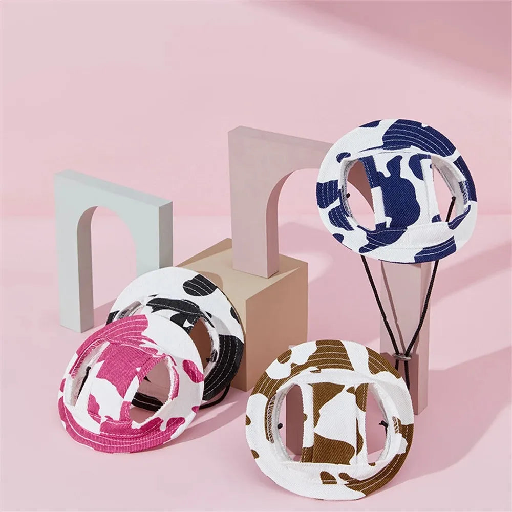Adjustable Pet Bucket Hat with Ear Openings for Sun Protection