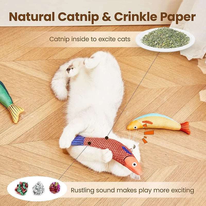 Jouet en Peluche Poisson à la Catnip pour Chats