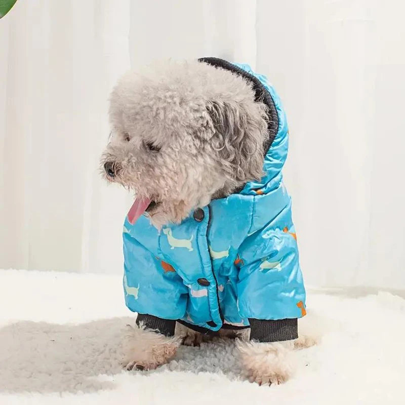 Fleece-Lined Hooded Coat for Dogs and Cats