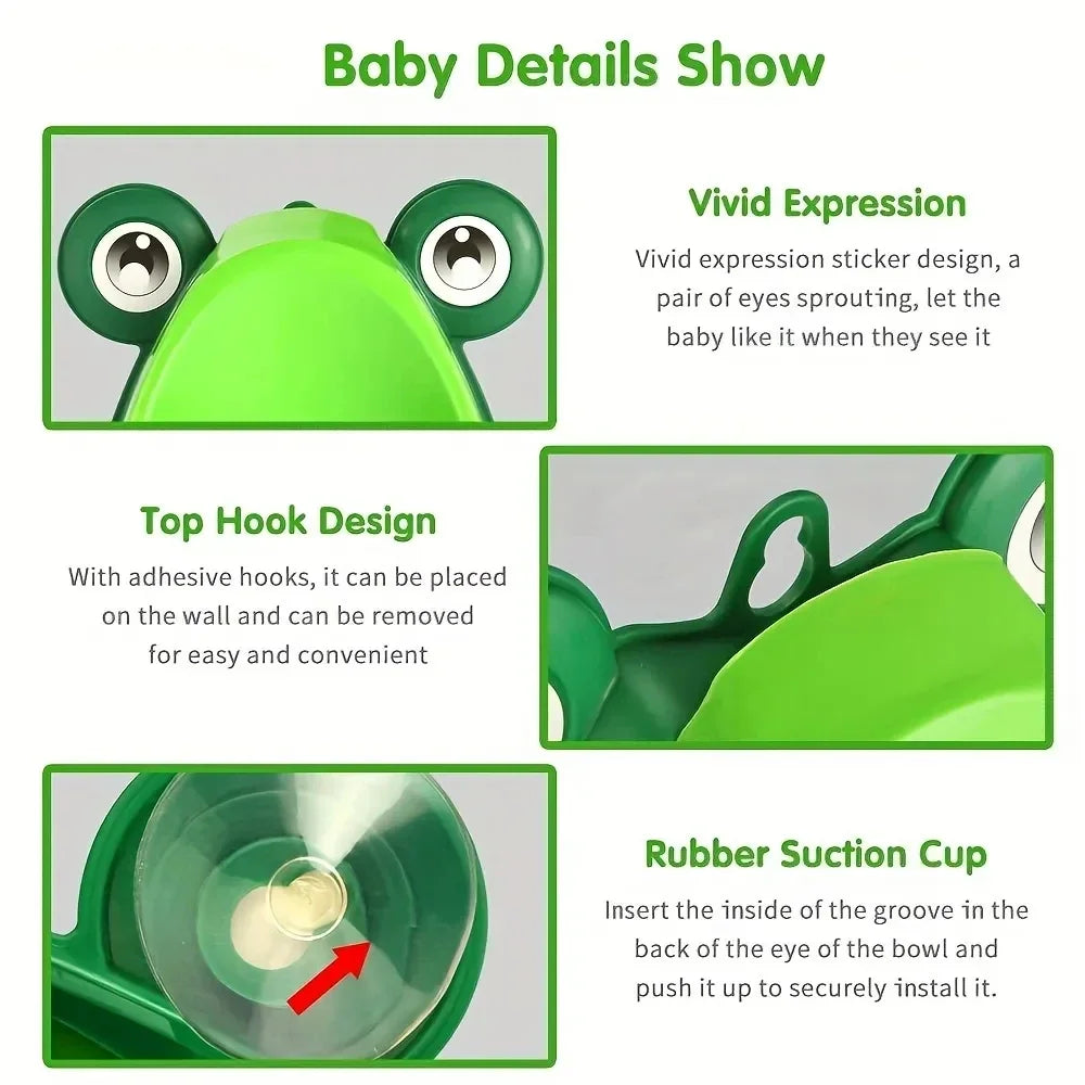 Cute Frog Potty Training Urinal for Boys with Aiming Target