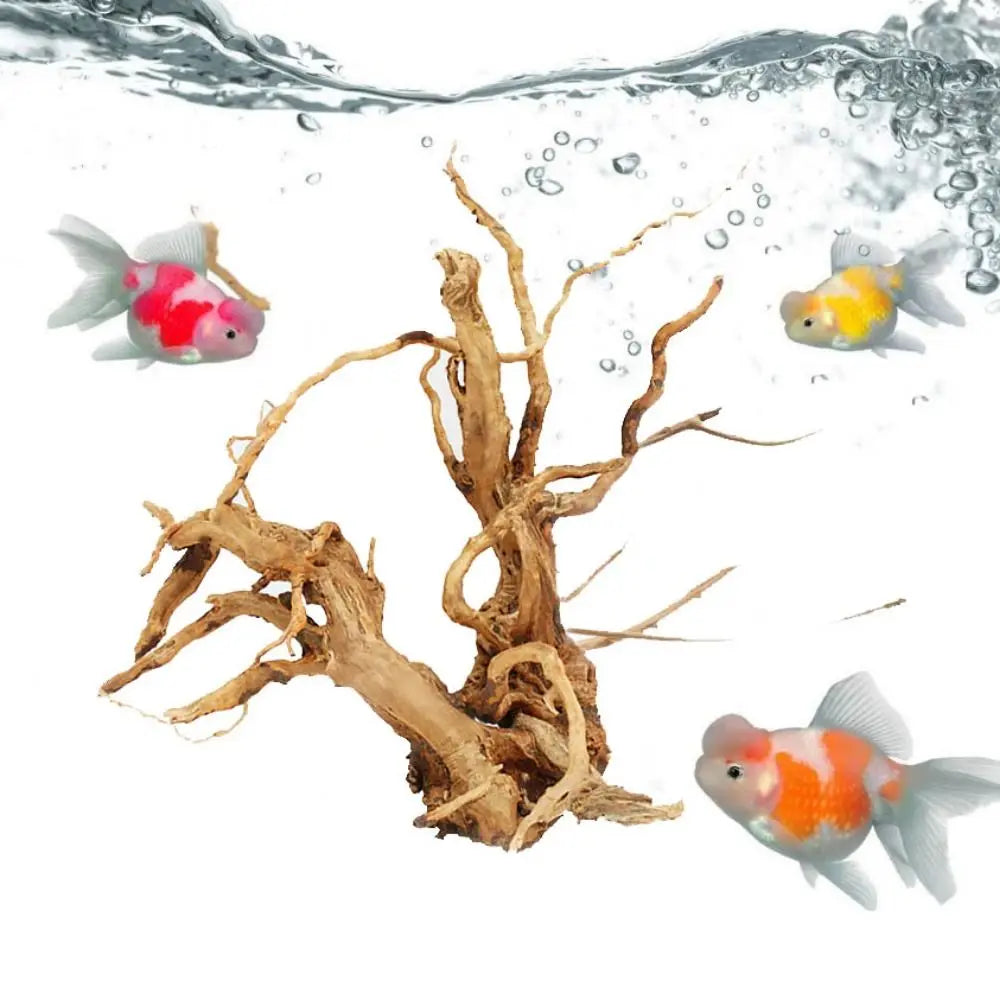 Natural Aquarium Driftwood Tree Stump Decor for Fish Tanks and Reptile Habitats