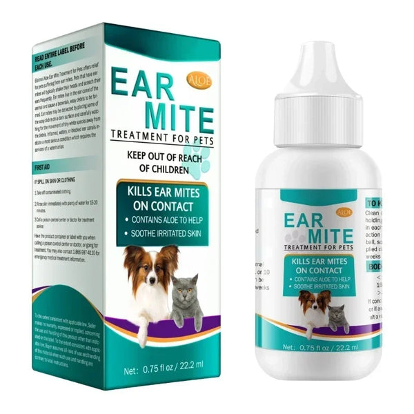 Pet Ear Mite Oil for Dogs and Cats