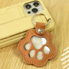 Leather Pet Hair Keepsake Keychain with Cat Paw Design