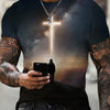 Faith-Inspired Graphic Crew Neck Tee for Men