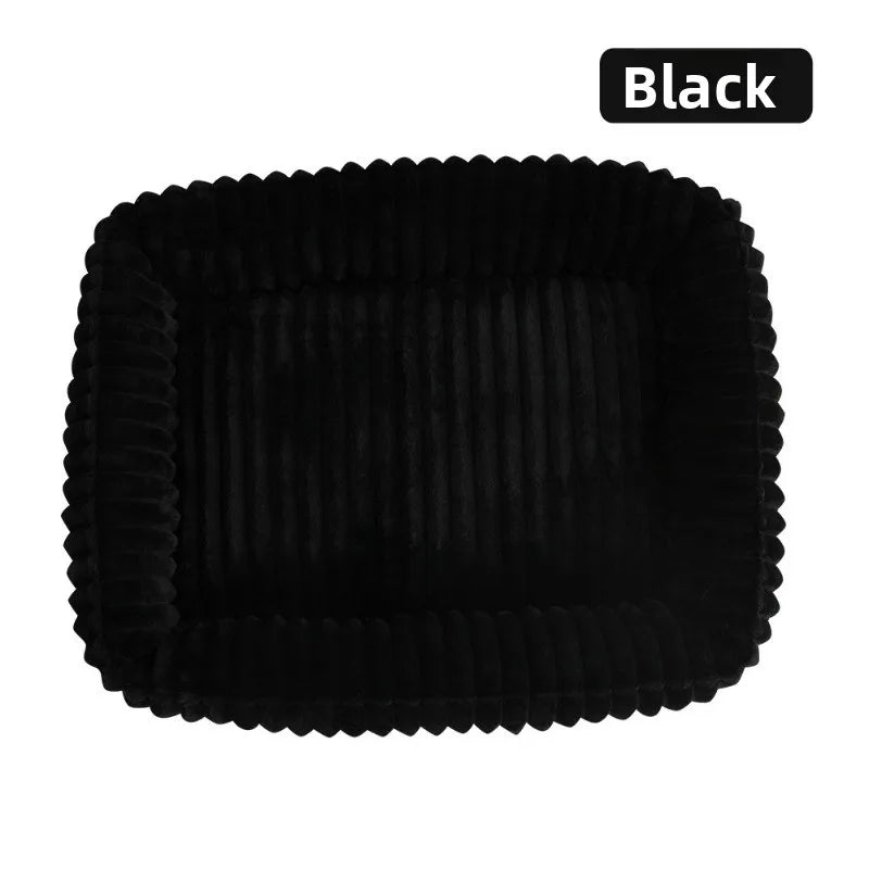 Cozy Rectangle Plush Pet Bed with Removable Cover