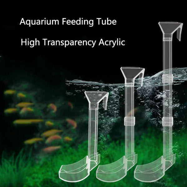 Transparent Acrylic Aquarium Feeder Tube Dish for Shrimp and Snails