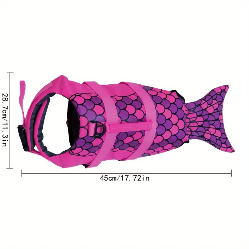 Shark & Mermaid Dog Life Jacket with Safety Handle