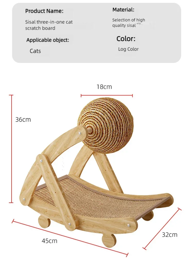 Rascador Vertical de Sisal con Bola