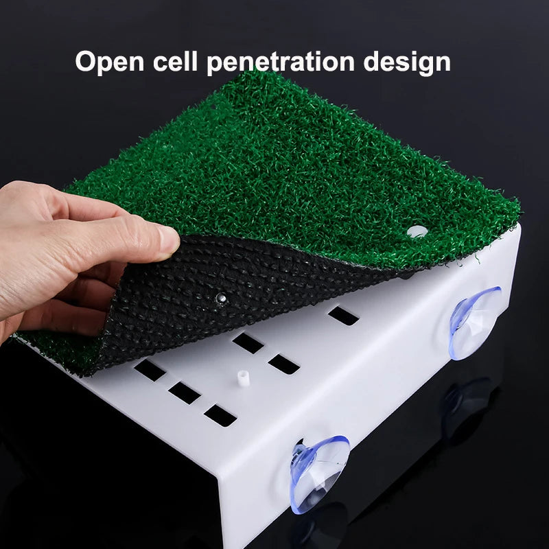 Turtle Basking Platform with Simulation Lawn Ramp