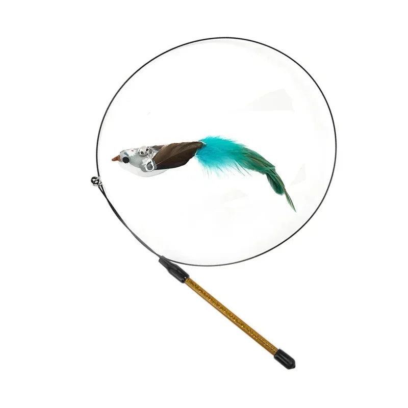 Jouet Interactif pour Chat en Forme de Paon avec Clochette