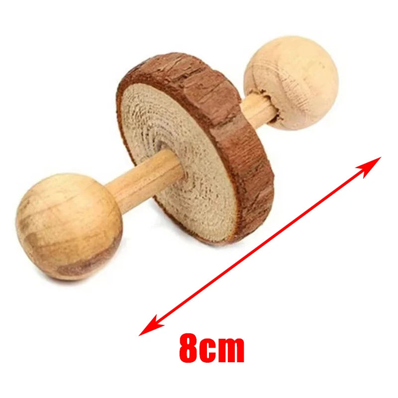 Natural Wooden Chew Toy Set for Small Pets – Guinea Pigs, Rabbits & Hamsters
