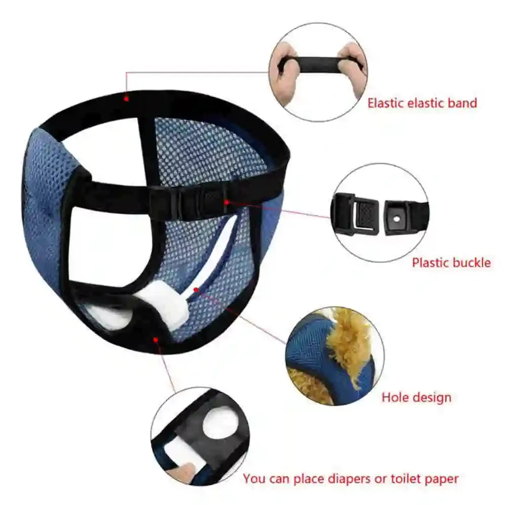 Reusable Washable Dog Diapers with Absorbent Pads for Female Dogs in Heat