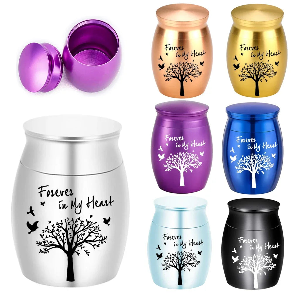 Aluminum Memorial Urn with Tree of Life Design for Ashes of Humans or Pets