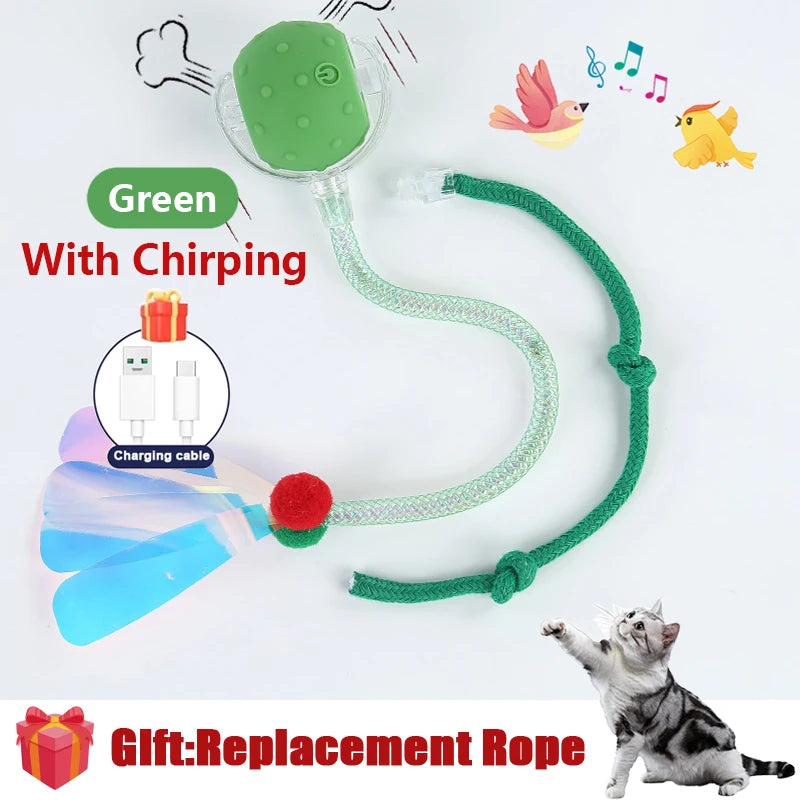 Interactive Chirping Cat Toy Ball with Motion Activation
