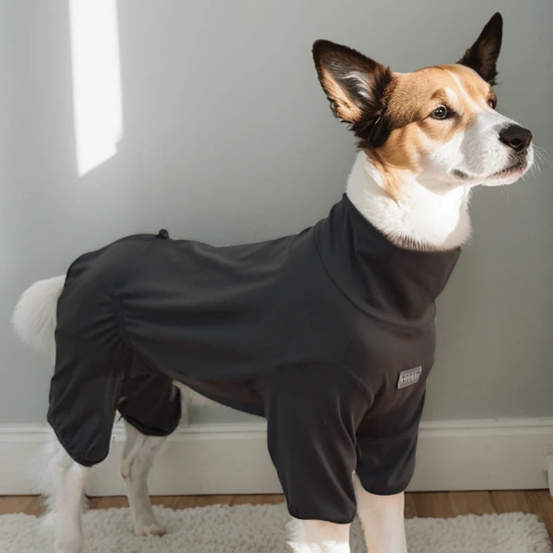 Cozy High-Collar Dog Pajamas – Four-Legged Sleepwear for Large Breeds