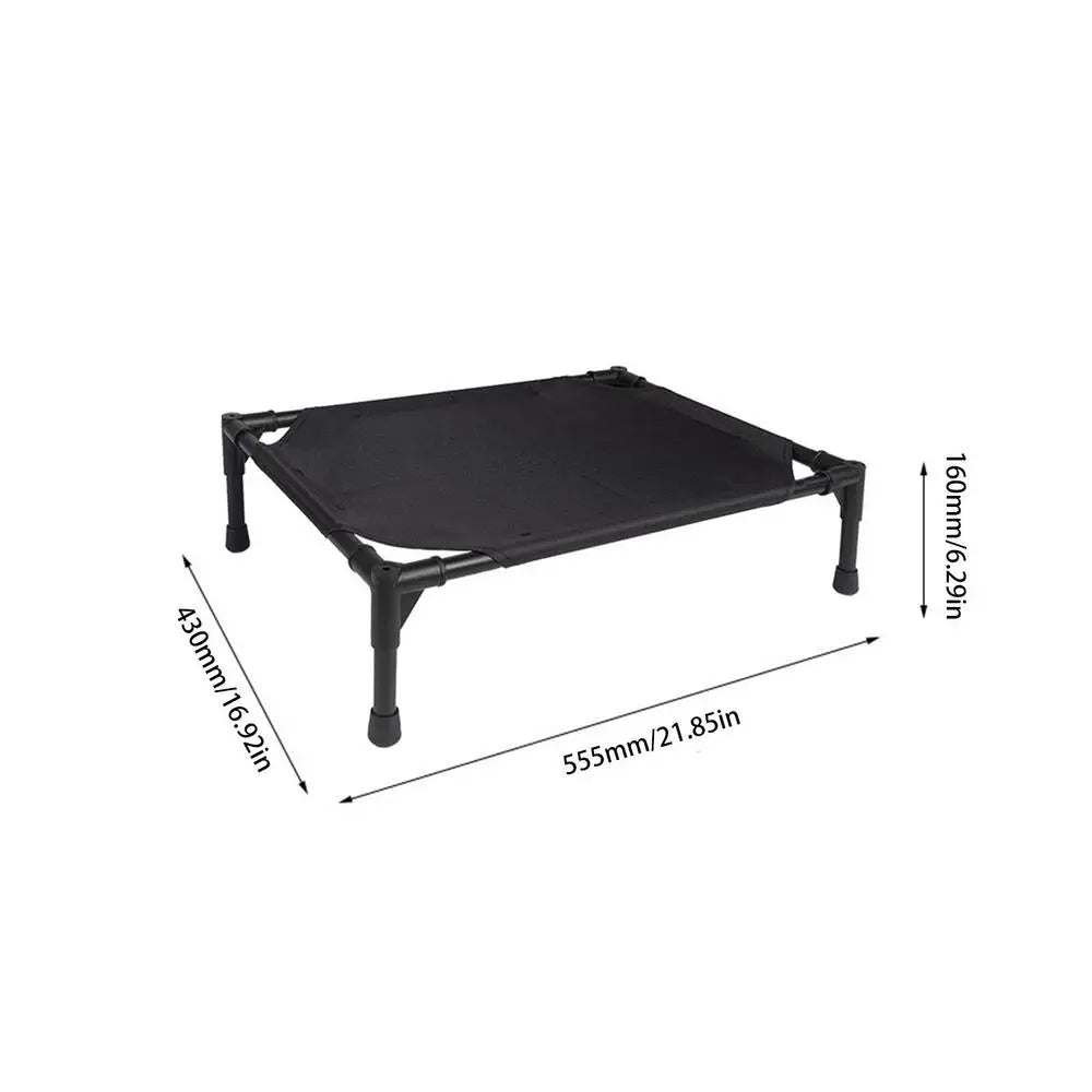 Portable Elevated Dog Bed with Canopy and Storage Bag