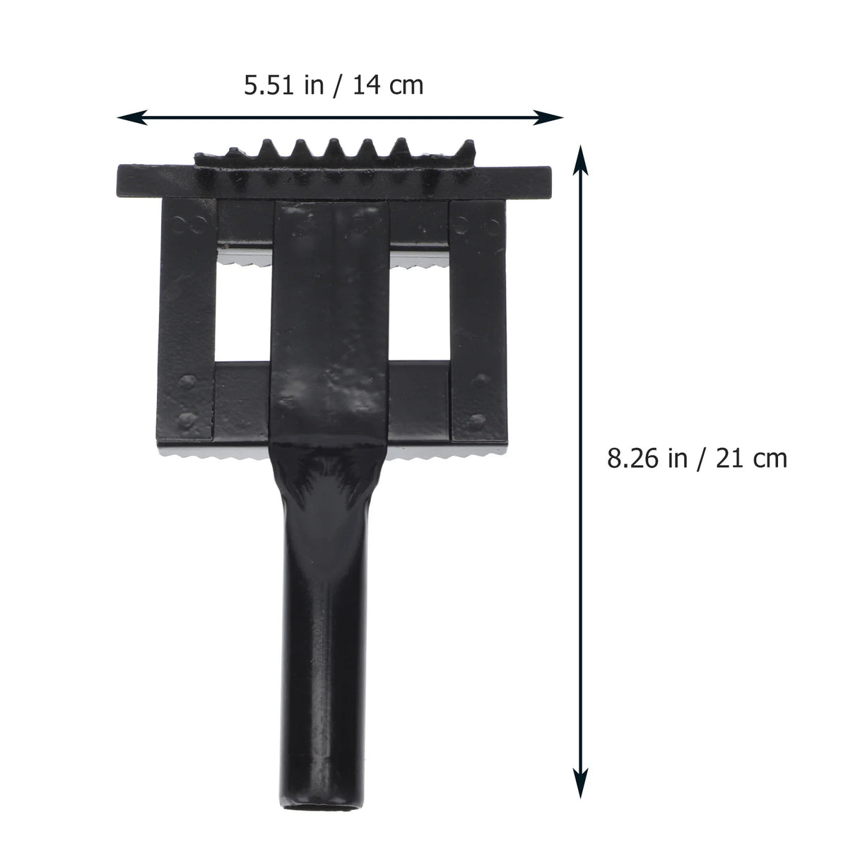 Pinceau de toilettage serré et robuste noir, dimensions 14 cm par 21 cm