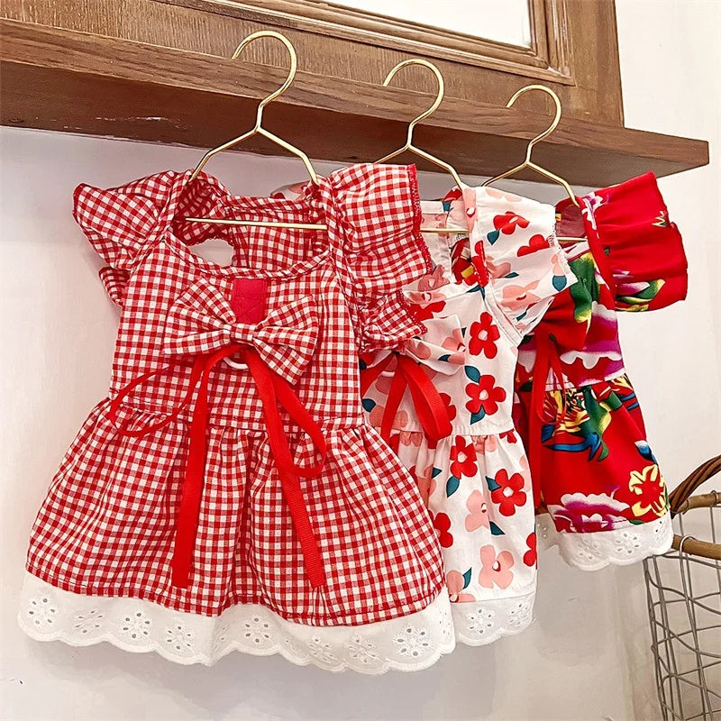 Floral Summer Princess Dress for Small Dogs and Cats