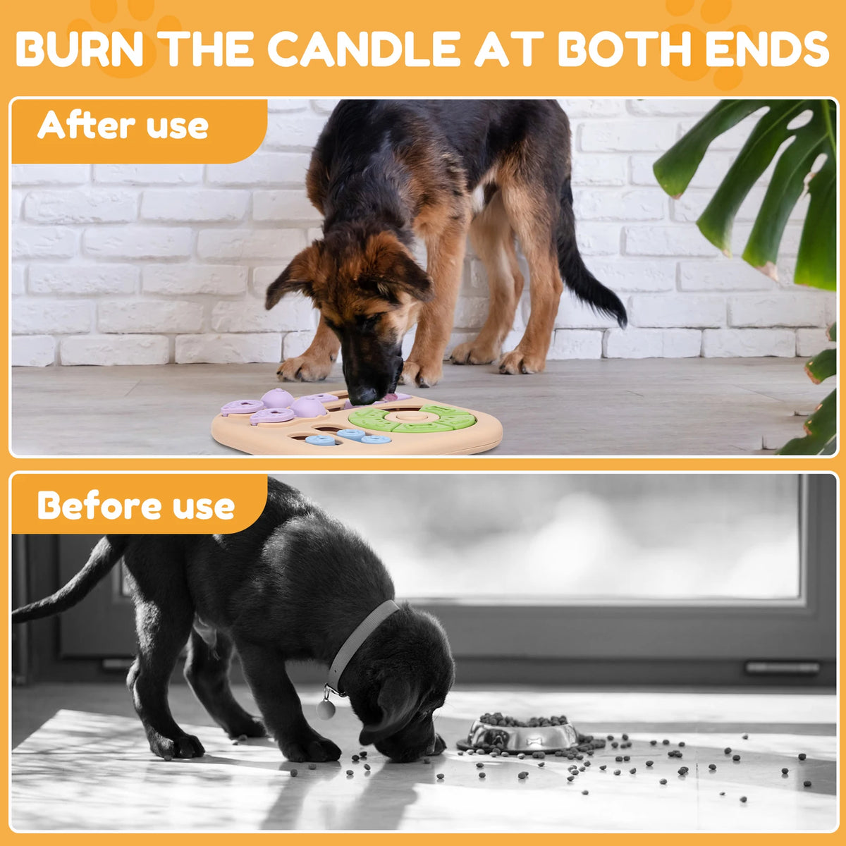 Interactive Dog Puzzle Toy with Non-Slip Base for Mental Stimulation and Slow Feeding