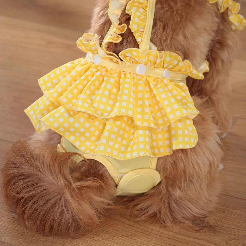 Cute Printed Reusable Dog Diaper Pants for Small Breeds