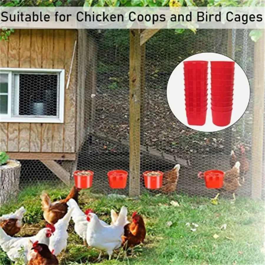 Hanging Feeder Cups for Poultry with Hook