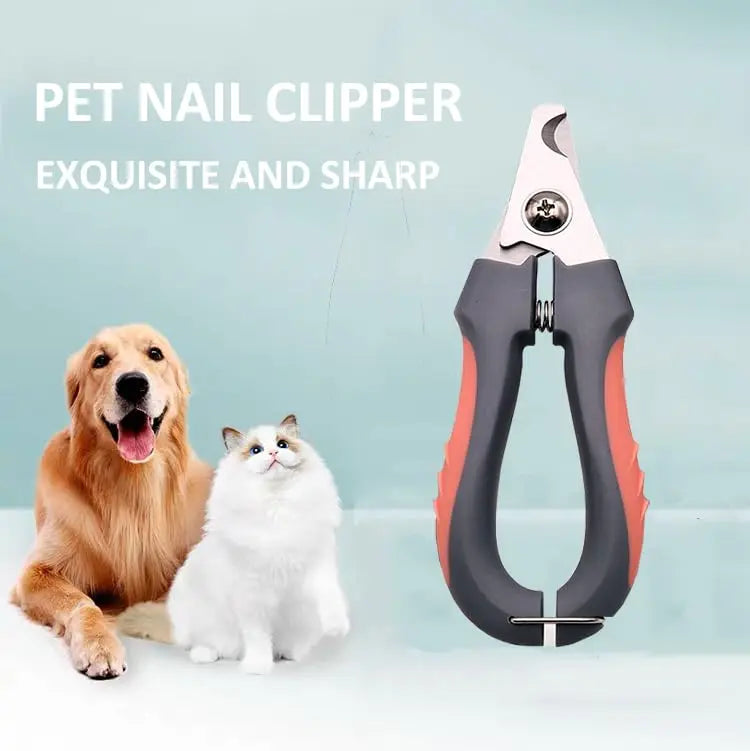 Stainless Steel Pet Nail Clippers with Safety Guard & Built-In File