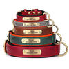 Personalisiertes Leder-Hundehalsband mit graviertem ID-Tag