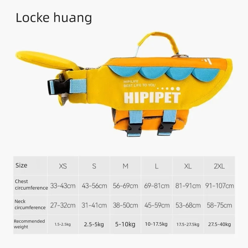 Adjustable Dog Life Jacket with Reflective Trim for Swimming and Water Safety