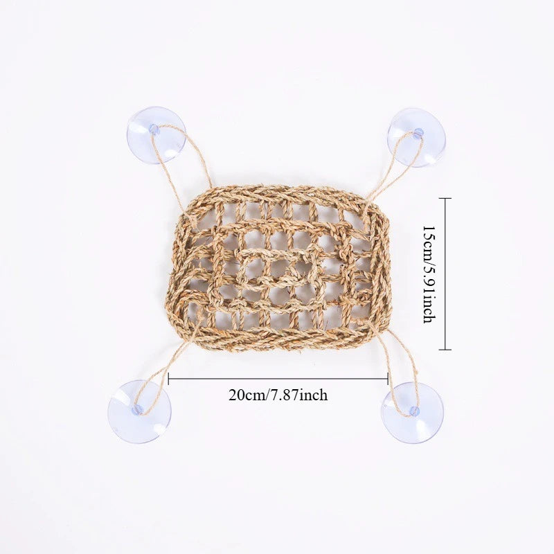 Natural Seaweed Reptile Hammock with Suction Cups