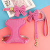 3-Piece Dog Collar Harness Leash Set with Bowknot