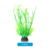 A clump of bright green aquarium plants with small yellow flowers growing in a pot.