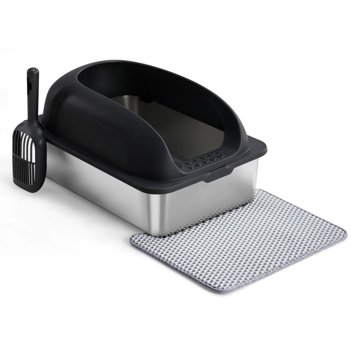 Stainless Steel Cat Litter Box with Lid, High-Sided, Extra Large