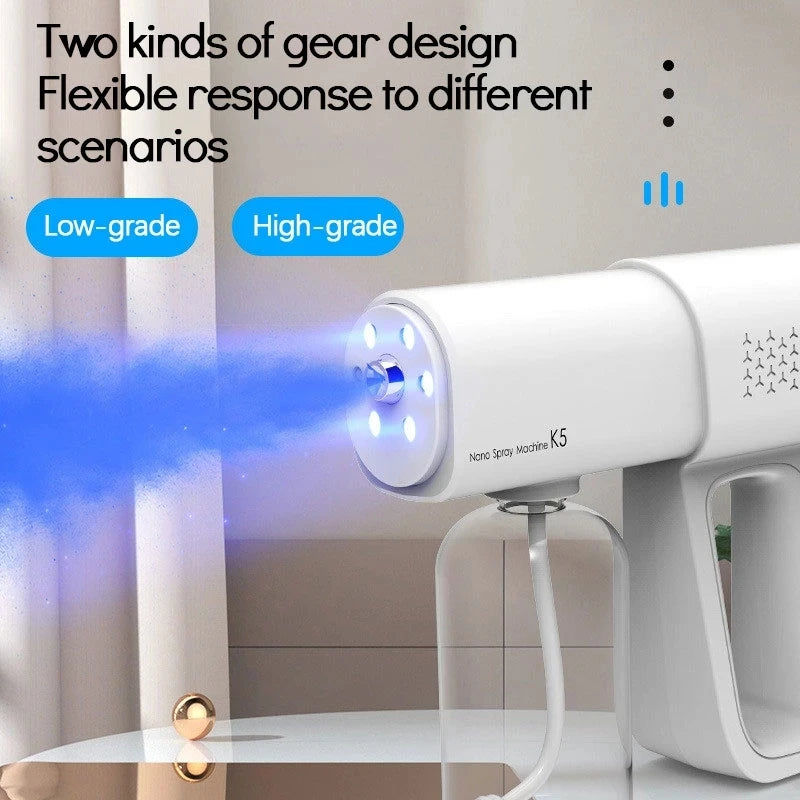 Portable Electric Nano Mist Sanitizing Sprayer Gun with Blue Light