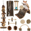Natural Wood Chewing Toy Set for Small Pets
