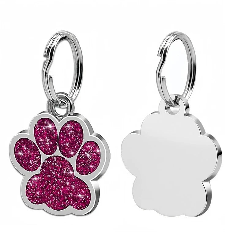 Personalized Engraved Pet ID Tag with Glitter Finish