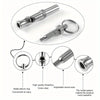 Adjustable stainless steel dog whistle with a metal sleeve ring for pet recall
