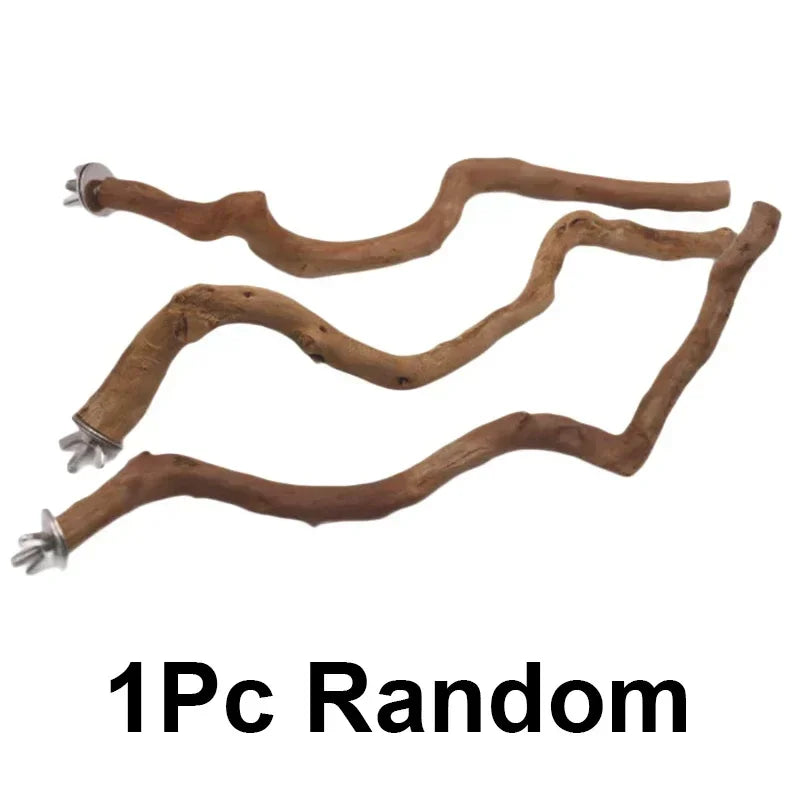 One piece random natural wooden bird perch with curved branches
