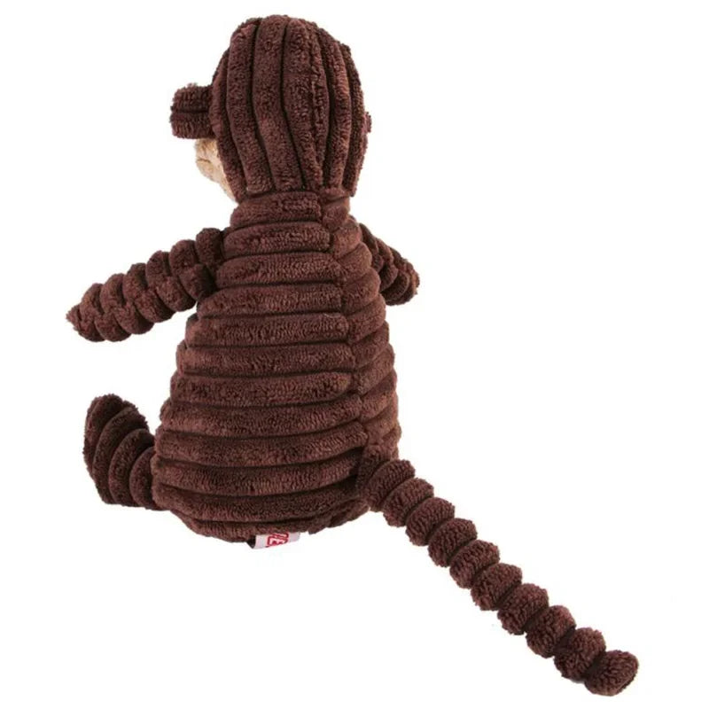 Corduroy Squeaky Plush Dog Toy - Bite-Resistant Animal Shapes