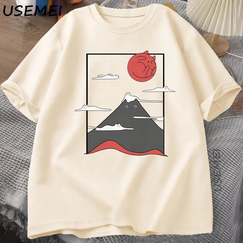 Camiseta Gráfica de Gato Divertida