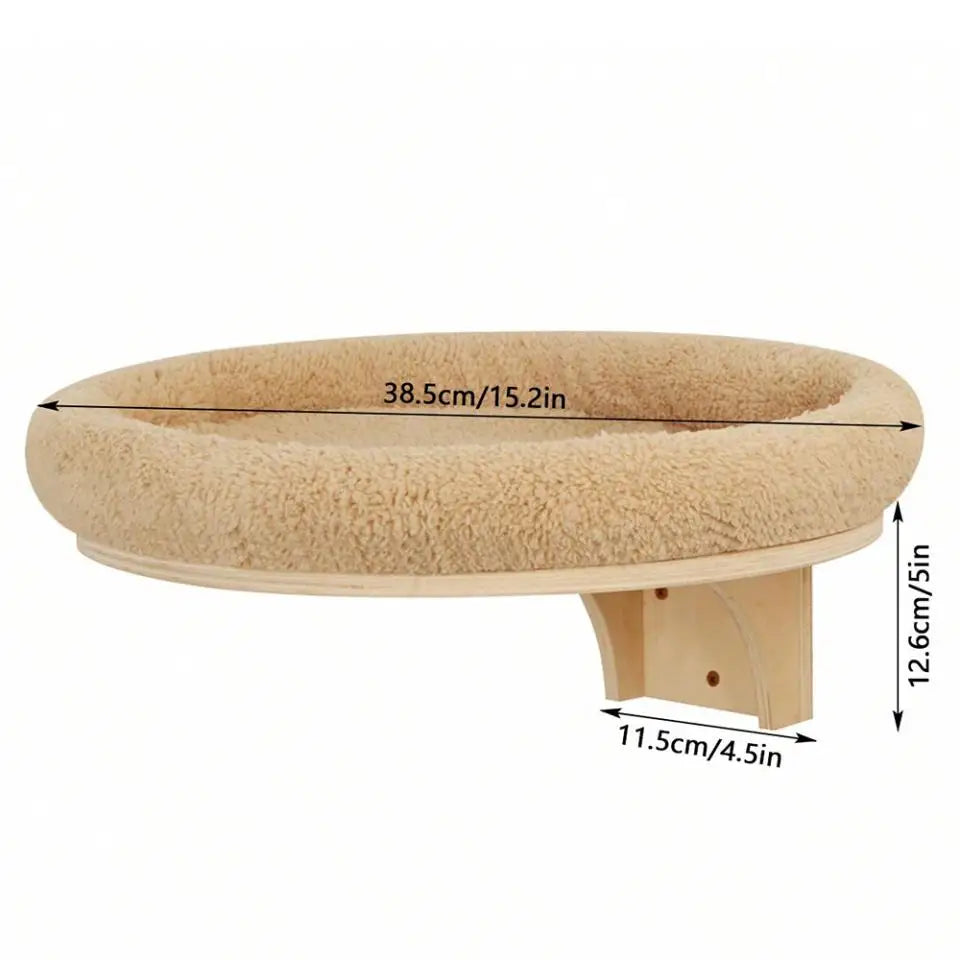 Wall-Mounted Cat Climbing Shelf Set with Hammock and Scratching Posts