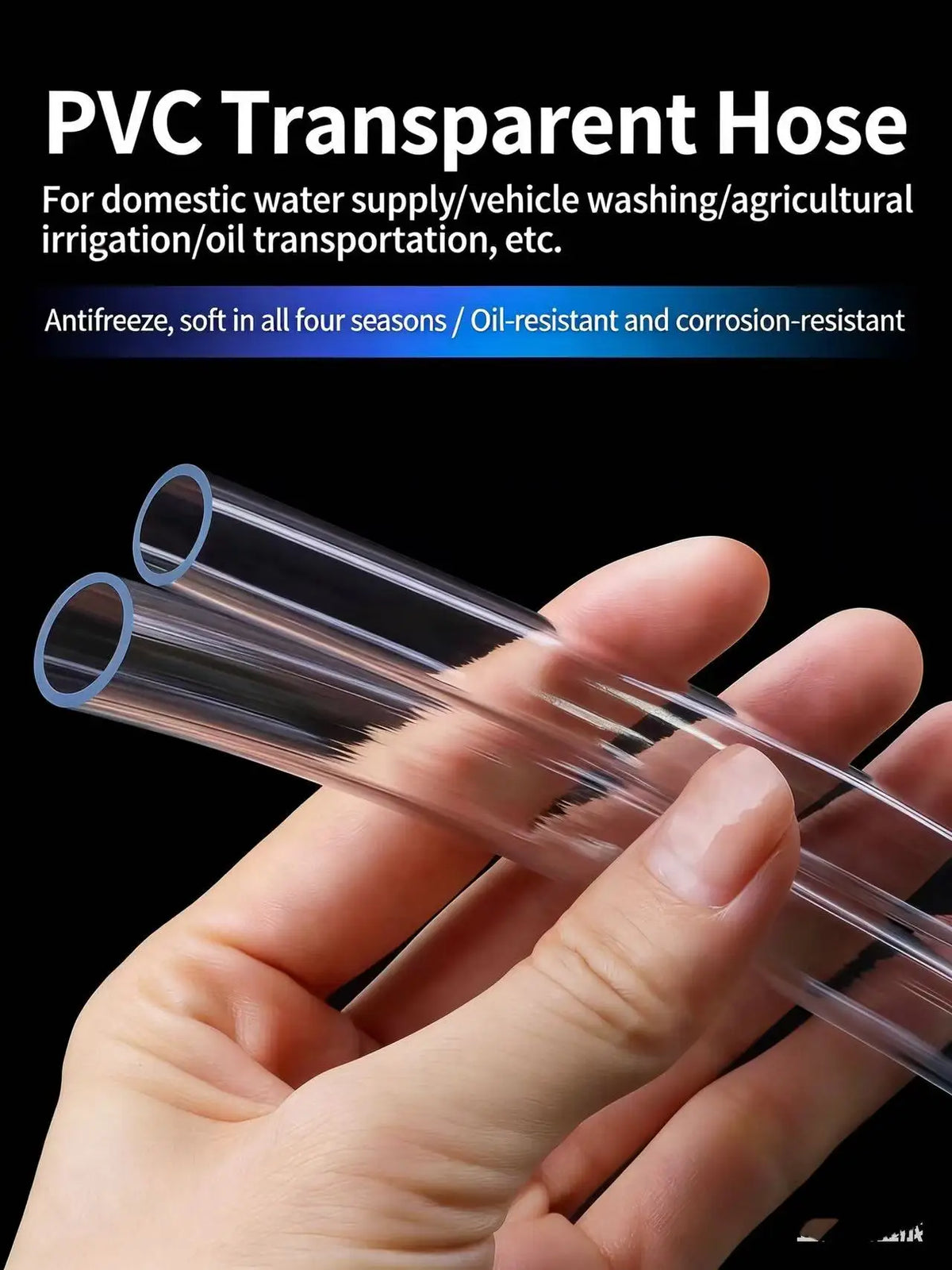 Clear PVC Flexible Water Tubing for Aquariums, Pumps, and Garden Use