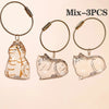 Mix of three glass cat figurines with leather cord for pet hair keepsakes
