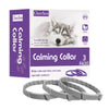 Box of three calming pheromone collars for dogs shown next to the collars.